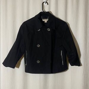 MICHAEL Michael Kors Black Coat with Silver Buttons